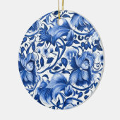 Indigo Blue Flowers Keramisch Ornament (Links)