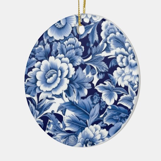 Indigo Blue Flowers Keramisch Ornament (Links)