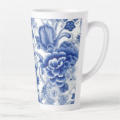 Indigo Blue Flowers Latte Mok (Rechts)
