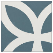 Indigo Blue Geometric Pattern Fabric Stof (Close Up)