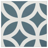 Indigo Blue Geometric Pattern Fabric Stof (Swatch)