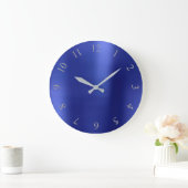 Indigo Blue Glitter Grey Silver US GB-nummers Grote Klok (Huis)