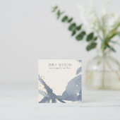 Indigo Blue Gold Abstract Ketting Band Sjabloon Vierkante Visitekaartje (Staand voorkant)