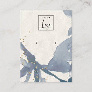 Indigo Blue Gold Abstract Oorsprongsvertoning Logo Visitekaartje