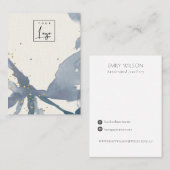 Indigo Blue Gold Abstract Oorsprongsvertoning Logo Visitekaartje (Voorkant / Achterkant)