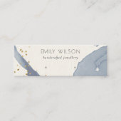 Indigo Blue Gold Abstract Stud voor beeldscherm Mini Visitekaartje (Voorkant)