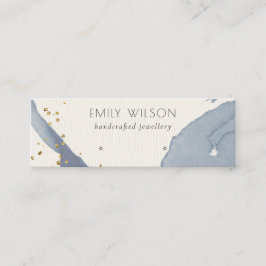 Indigo Blue Gold Abstract Stud voor beeldscherm Mini Visitekaartje