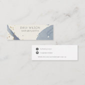 Indigo Blue Gold Abstract Stud voor beeldscherm Mini Visitekaartje (Voorkant / Achterkant)