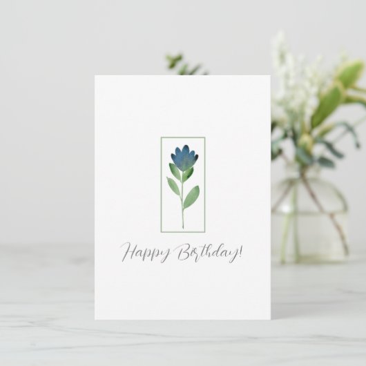 Indigo Blue, groene Waterverf Abstracte ventilator Kaart (Staand voorkant)