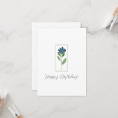 Indigo Blue, groene Waterverf Abstracte ventilator Kaart (Voorkant / Achterkant in situ)