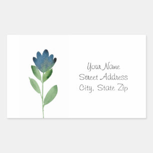 Indigo Blue, groene Waterverf Abstracte ventilator Rechthoekige Sticker