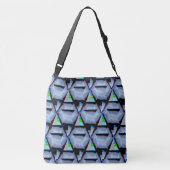 Indigo Blue Hexagon Crossbody Tas (Achterkant)