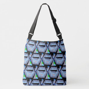 Indigo Blue Hexagon Crossbody Tas