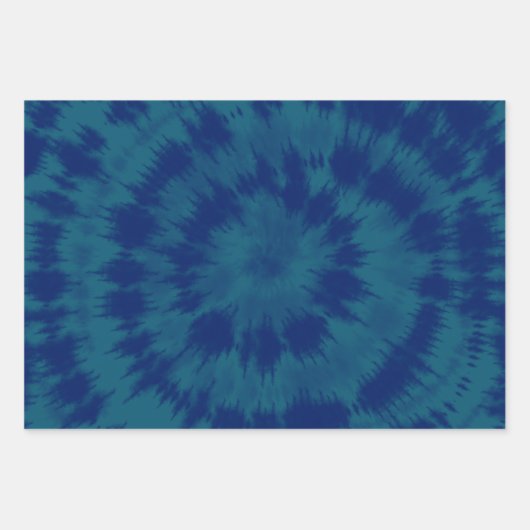 Indigo Blue Hippie Tie Dye Abstract Design Inpakpapier Vel (Voorkant 2)