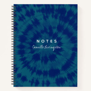Indigo Blue Hippie Tie Dye Abstract Design Notitieboek