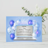 Indigo Blue Laptop Virtual Baby Boy Shower Kaart (Staand voorkant)