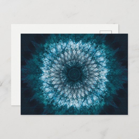Indigo Blue Mandala Briefkaart (Voorkant / Achterkant)