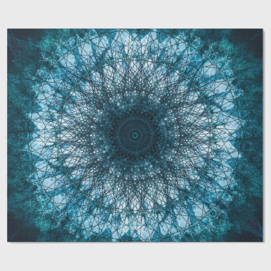 Indigo Blue Mandala Cadeaupapier (Vlak)