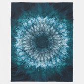 Indigo Blue Mandala Fleece Deken (Voorkant)