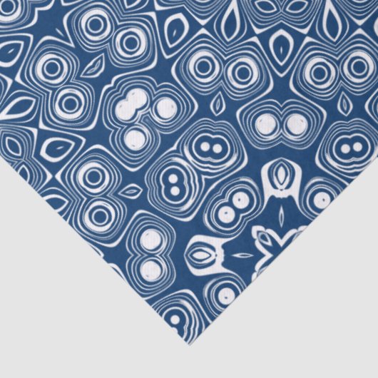 Indigo Blue Mandala Pattern Tissuepapier (Detail)