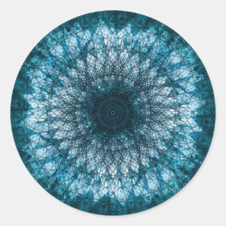 Indigo Blue Mandala Ronde Sticker