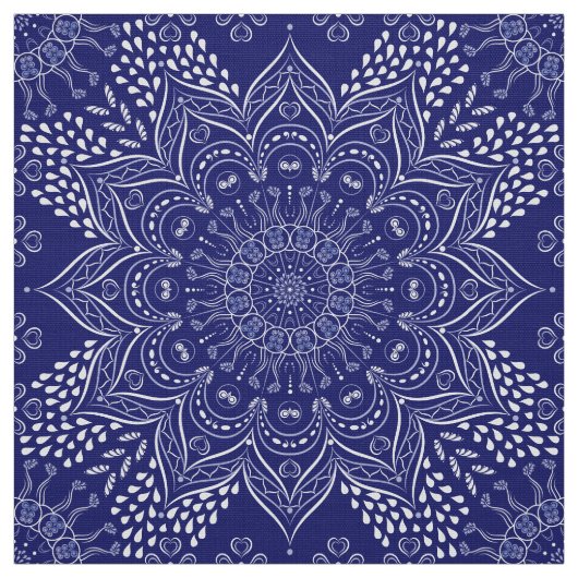 Indigo Blue Mandala Stof (Swatch)