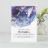 Indigo Blue Modern Waterverf Crystals Baby shower Kaart (Staand voorkant)