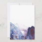 Indigo Blue Modern Waterverf Crystals Baby shower Kaart (Achterkant)