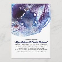 Indigo Blue Modern Waterverf Wedding