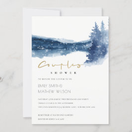 INDIGO BLUE MOUNTAIN LAKE COUPLES SHOWER INVITE BEDANKKAART