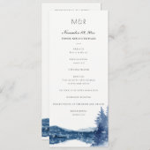 INDIGO BLUE MOUNTAIN LAKE WEDDING CEREMONY PROGRAM MENU (Voorkant / Achterkant)