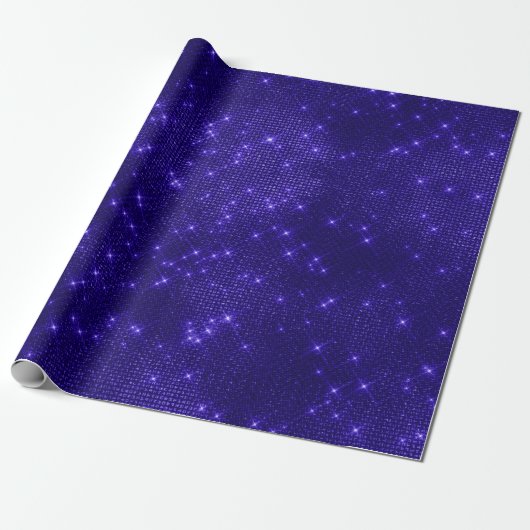 Indigo Blue Navy Glitter Sequins Sparkly Cobalt Cadeaupapier (Uitgerold)
