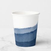 Indigo Blue Ombre Waterverf Wedding | Shower Papieren Bekers (Achterkant)