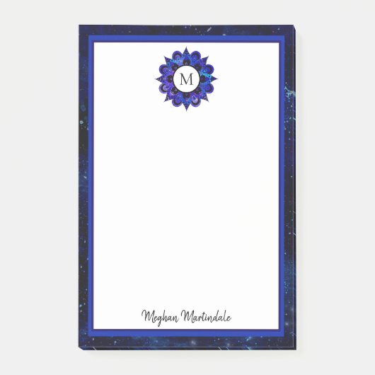 Indigo Blue Outer Space Galaxy Post-it® Notes (Voorkant)