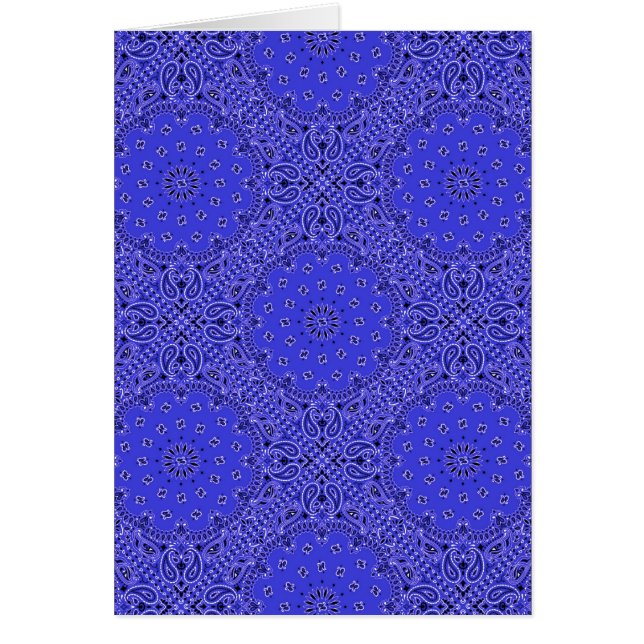 Indigo Blue Paisley Western Bandana Scarf Print (Voorkant)