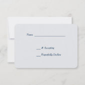 Indigo Blue Peach Rozen Wedding RSVP (Achterkant)