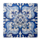 Indigo Blue Portugal Lissabon Azulejo Decoratief Tegeltje (Voorkant)