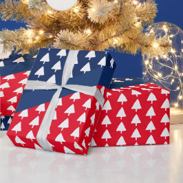 Indigo Blue Red White - kerstboompatroon Cadeaupapier