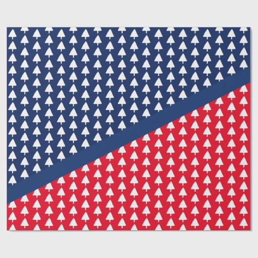 Indigo Blue Red White - kerstboompatroon Cadeaupapier (Vlak)