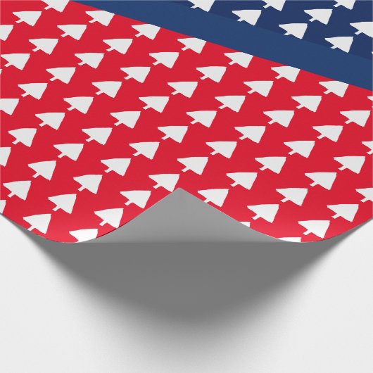 Indigo Blue Red White - kerstboompatroon Cadeaupapier (Hoek)