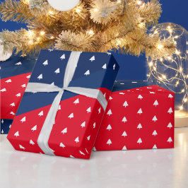 Indigo Blue Red White - kerstboompatroon Cadeaupapier