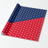 Indigo Blue Red White - kerstboompatroon Cadeaupapier (Uitgerold)