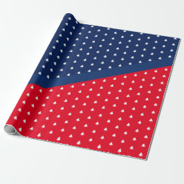 Indigo Blue Red White - kerstboompatroon Cadeaupapier