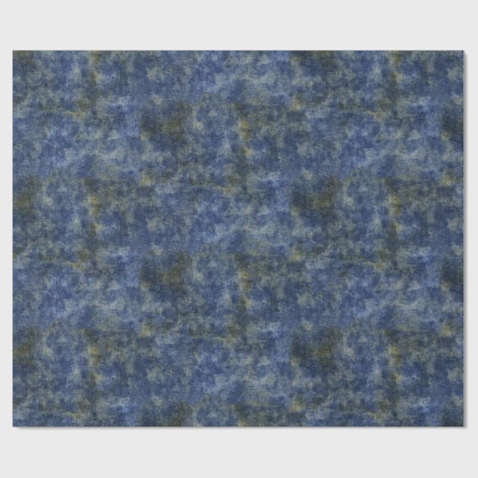 Indigo Blue Rustic Texture Cadeaupapier (Vlak)
