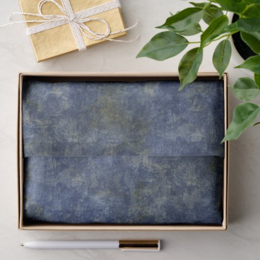 Indigo Blue Rustic Texture Tissuepapier (Geschenk)