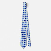 Indigo Blue Shibori Pattern Stropdas (Voorkant)