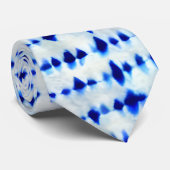 Indigo Blue Shibori Pattern Stropdas (Opgerold)