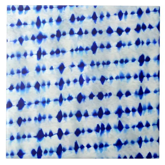 Indigo Blue Shibori Pattern Tegeltje (Voorkant)