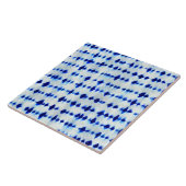 Indigo Blue Shibori Pattern Tegeltje (Zijkant)