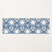 Indigo Blue Shibori Tie Dye Abstract Yogamat (Voorkant (horizontaal))